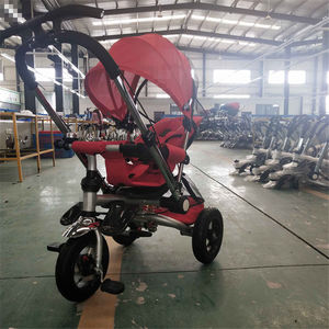 Tricycle 4 <span class=keywords><strong>roues</strong></span> <span class=keywords><strong>3</strong></span> en 1 pour bébés, bicyclette pour nouveau-né, double tricycle pour enfants - Product Image 3