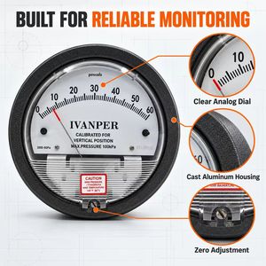 Medidor de Presión Diferencial de Lectura Digital Directa de 0,5 KPa para Inspección de <span class=keywords><strong>Filtros</strong></span> de Conductos de Ventilación, Instrumentos de Medición IVANPER - Product Image 3