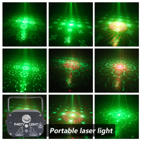 Luz de Discoteca Portátil USB Recargable con Láser Activado por Sonido, 60 Tipos de Patrones Láser para Bodas y DJ