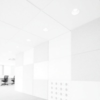 Plaques de plafond acoustiques perforées modernes de haute qualité en laine minérale suspendues pour bureaux, hôpitaux, écoles