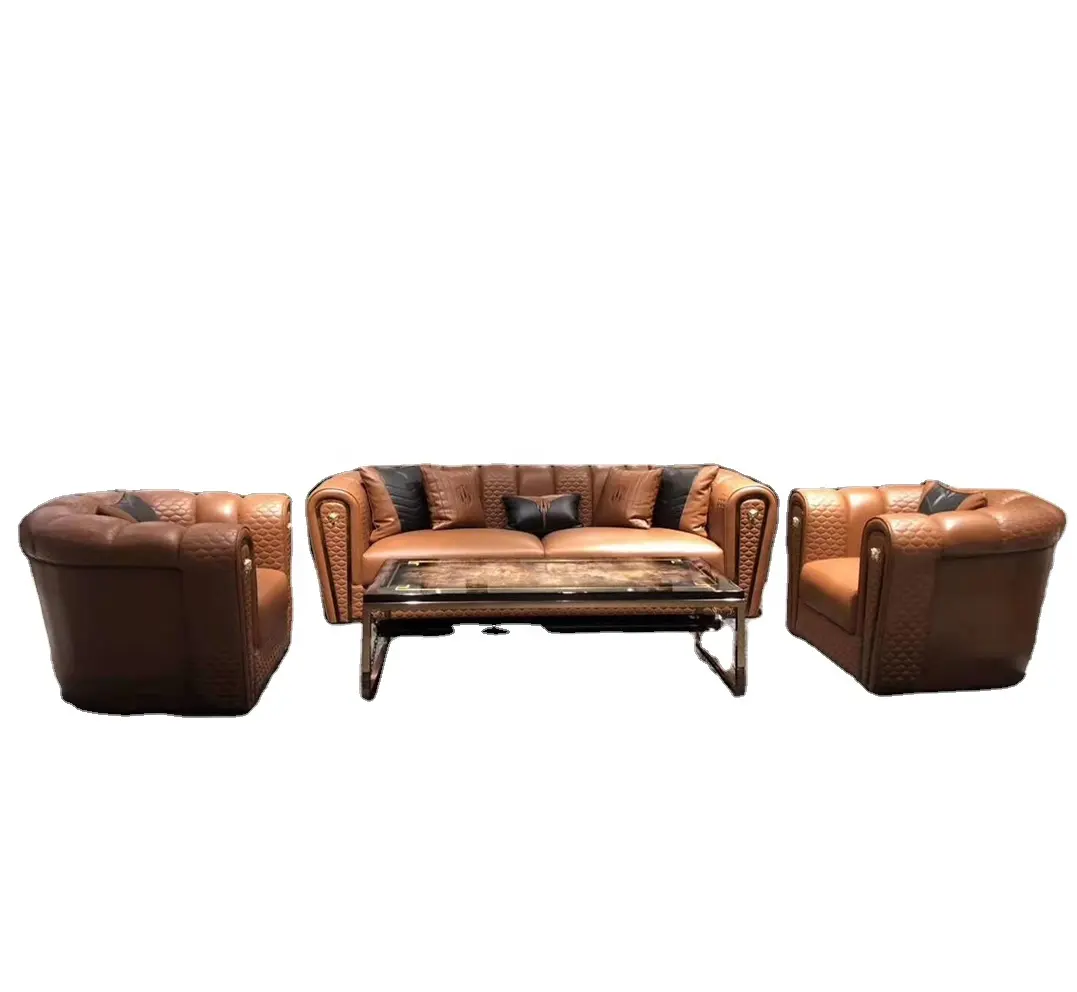 Light Luxury Leather Sofa Modern Simplicity 123 Combinations Villa Living Room Italian Sofa