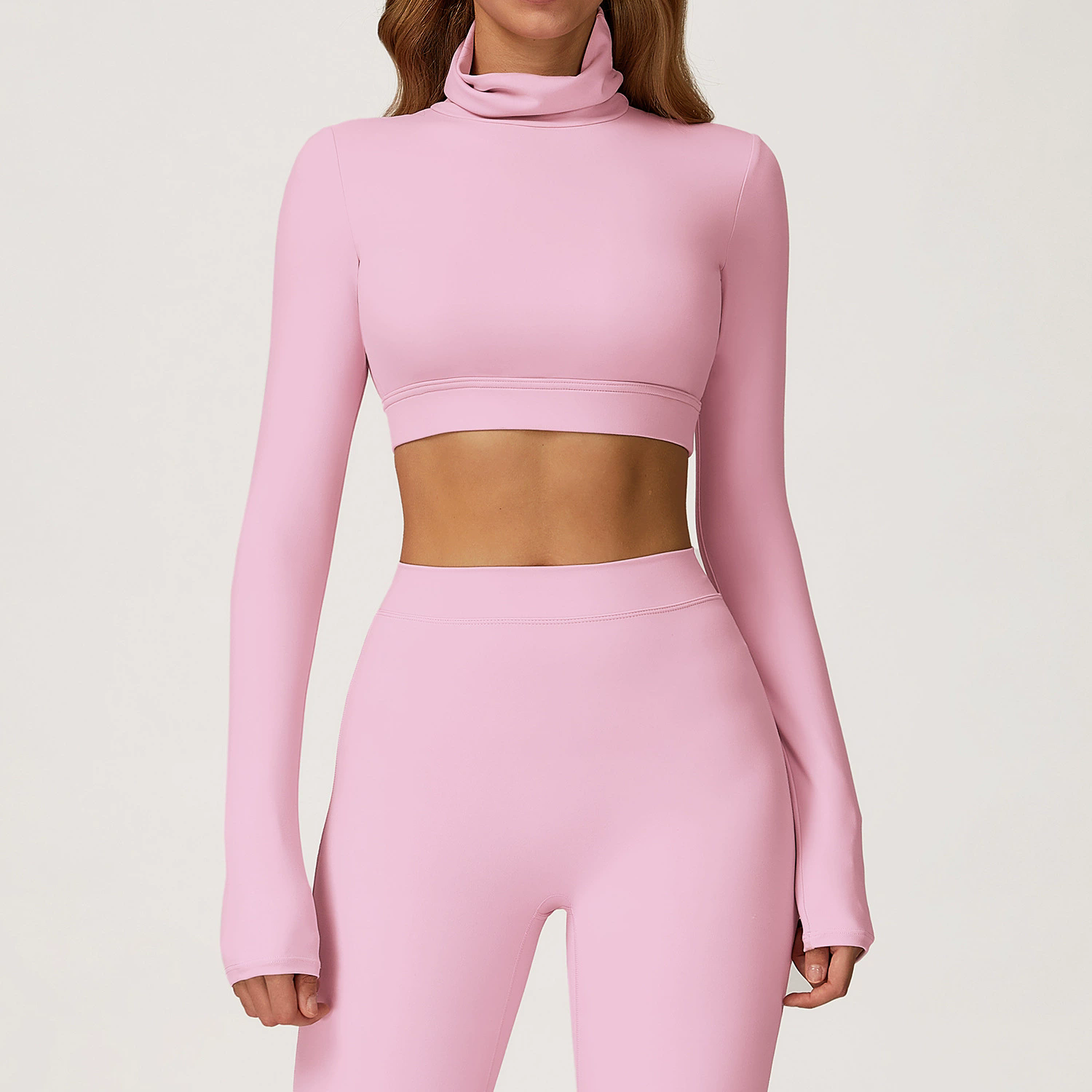 New High Neck Seamless Shockproof Back Hollow Long Sleeve Custom Logo Sports Bra Yoga Top Fitness Gym Wear for Women