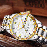 Montre mécanique automatique pour homme Vajve, bracelet en acier inoxydable, 40 mm, alliage, mode, aiguilles lumineuses, sertie de diamants, étanche