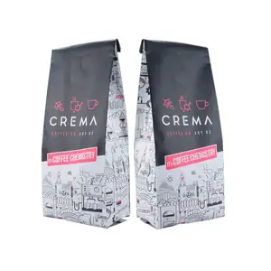 Bottom Gusset Coffee With Valve Gravure Printing Foil Craft Paper Custom Packaging Bag