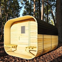 Bois massif de pruche canadienne/sequoia utilisé pour la fabrication de saunas extérieurs de différentes tailles avec chauffage en option
