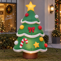 Sapin de Noël gonflable de 6 pieds, sapin de Noël gonflable pour l'extérieur et l'intérieur, décoration de jardin pour les fêtes avec lumières LED