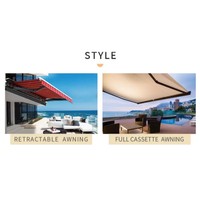 6.6 'x 5' auvent extérieur auvent blanc gris rayures restaurant fenêtre pare-soleil abri fait durable polyester voile matériel