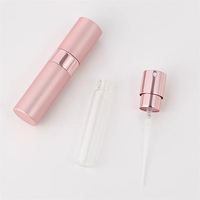 Atomiseur de parfum de voyage portable de luxe, mini flacon en aluminium et verre transparent de 8 ml et 10 ml, avec bouchon en caoutchouc, rechargeable, avec écran