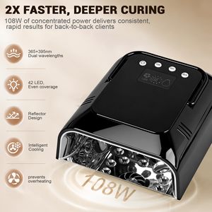Customized Logo Professional <b>Cordless</b> High Power 108W Portable Handle Removal Base LED UV <b>Lamp</b> <b>Rechargeable</b> with Cooling Fan - Product Image 4