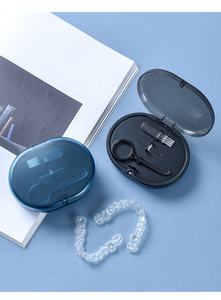 3 en 1 nuevo diseño portátil ortodoncia Dental alineador retenedor caja de dentadura estuche de espejo con almohadilla de silicona - Product Image 5