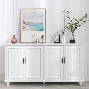 Houten Ladekast Lange Dressoir Buffetkast Te Koop In Blauwe En Witte Kleur - Product Image 5
