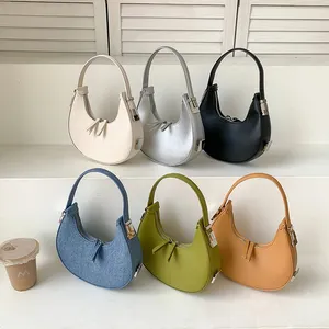 Bolsa jeans feminina com alças e braços, bolsa de ombro confortável com quantidade mínima para pedido, novidade da moda feminina, bolsa jeans macia e com garras, novidade de 2024