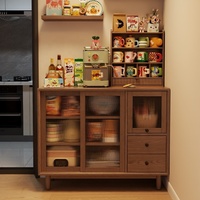 Buffet de style nordique avec rangement mural intégré pour salon, petit appartement, armoire de rangement multifonction CBG038