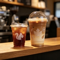 Gobelet en plastique PET avec logo personnalisé imprimé, jetable, pour jus et café