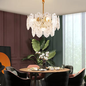 Candelabros de oro modernos, colgante de cristal redondo, luz de techo, comedor, vestíbulo, sala de estar, dormitorio, decoración de luz interior - Product Image 4