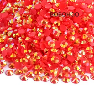 BOBOHOO Factory Wholesale 2-6mm Jelly Bottom Bulk Package Non Hotfix Resin Rhinestones For Clothing DIY A1