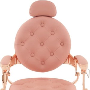 Pink Retro Barber Chair Hydraulic Reclining Adjustable <b>Footrest</b> PU Leather Salon Chair Commercial Use - Product Image 4