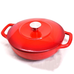 Casserole peu profonde en <span class=keywords><strong>fonte</strong></span> émaillée avec couvercle, modèle hollandais, en promotion – Caractéristique principale : design peu profond - Product Image 4