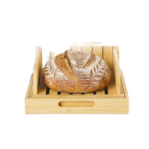 Trancheuse à pain réglable en bois massif Qianchang avec séparateur en bambou pour plateau à miettes de pain de mie - Product Image 5
