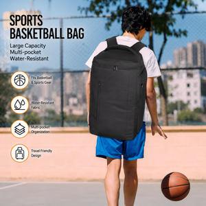 Mochila de gimnasio y baloncesto con divisores ajustables, compartimento para portátil de 15.6 pulgadas, espalda transpirable, bolsillo oculto de seguridad para viajes - Product Image 2