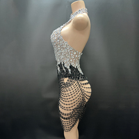 Robes de club sexy à paillettes 2024 Robe de soirée à pompons de luxe avec strass