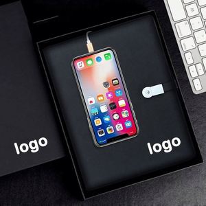 Custom Logo A5 Agenda Power Bank <b>Diary</b> <b>Notebook</b> with Custom USB Flash Drive Digital Printing - Product Image 3