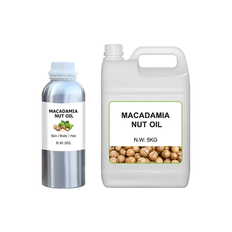 Grosir 100% ekstrak Pres dingin murni minyak kacang Macadamia organik untuk perawatan rambut tubuh