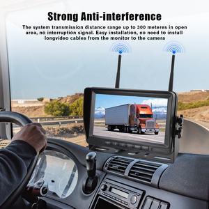 Système <span class=keywords><strong>de</strong></span> caméra <span class=keywords><strong>de</strong></span> <span class=keywords><strong>recul</strong></span> numérique sans fil 1080P avec moniteur 7 pouces et caméra magnétique rechargeable à énergie solaire pour semi-remorques et bus - Product Image 2