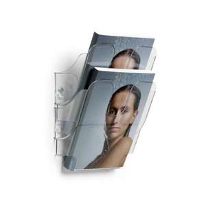 DURABLE-Expositor de pared 1709013400 Flexiplus 2 A5, tamaño A5, 2 compartimentos, 180x250x105mm, transparente - Product Image 2