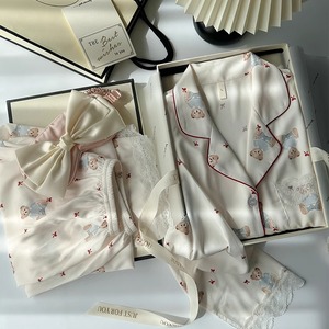 Conjunto <span class=keywords><strong>de</strong></span> pijamas <span class=keywords><strong>de</strong></span> satén para <span class=keywords><strong>mujer</strong></span>, Pijamas largos <span class=keywords><strong>de</strong></span> bambú con estampado <span class=keywords><strong>de</strong></span> oso sólido Modal, <span class=keywords><strong>bata</strong></span> personalizada <span class=keywords><strong>de</strong></span> encaje al por mayor - Product Image 1