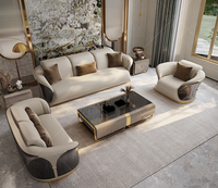 Canapé combiné 123 de luxe minimaliste italien, salon de villa, grand et en cuir véritable, mobilier haut de gamme, cuir de vachette de première qualité