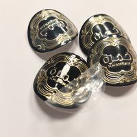 Etiquetas de Epoxi Negras Personalizadas, Diseño Árabe Ornamentado, Etiquetas Autoadhesivas de Lujo para Perfumes, Pegatinas Redondas de Papel Metálico Dorado