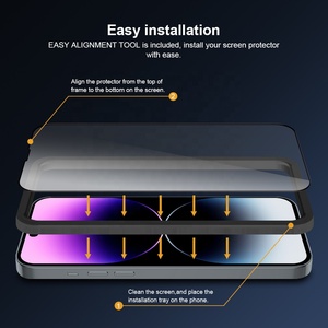 3 paquetes para <span class=keywords><strong>iPhone</strong></span> 13 15 16 14 12 Pro Max Protector de pantalla de vidrio templado antiarañazos impermeable sin manchas absorción de golpes - Product Image 4