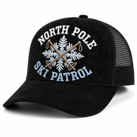 Casquettes Trucker Unisexe 5 Panneaux en Daim Structuré avec Dos en Maille Respirante, Visière Courbée à Œillets, Effet Vieilli, Saisonnier