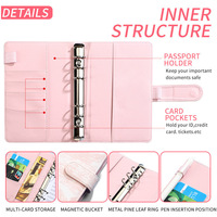 Carnet de budget A6 en cuir PU avec motifs de peinture traditionnelle chinoise, à feuilles mobiles, pour la gestion des dépenses et l'économie d'argent