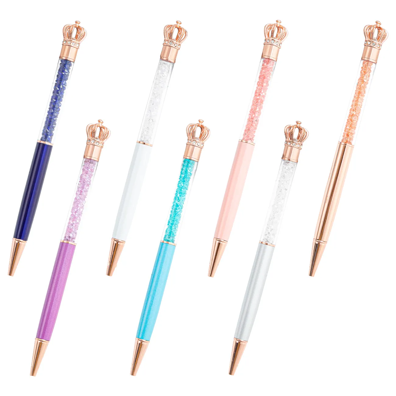 Fashion New Crown Top luxury crystal ballpoint Pen wholesale Cute Metal Royal Crown Ballpoint Pen with Custom Logo