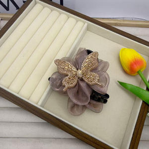 <span class=keywords><strong>Pince</strong></span> à cheveux papillon élégante pour femmes maille en plastique et <span class=keywords><strong>strass</strong></span> pour fête-jolies coiffures de queue de cheval et de <span class=keywords><strong>chignon</strong></span> - Product Image 5