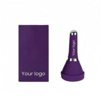 Appareil de beauté facial domestique personnalisé, mini portable en métal 2-en-1, avec micro-vibration tactile et gyroscope magnétique importé