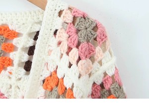 Offre Spéciale femmes Style ethnique Vintage bulle à la main pull Cardigan décontracté haut court <span class=keywords><strong>Crochet</strong></span> vêtements - Product Image 6