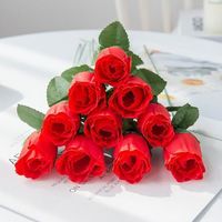 Künstliche Seidenrosenknospen Handgefertigter Geprägter Blumenstrauß Einzelne Rosenarrangements Blumenzweig für Hochzeit Heimdekoration