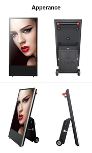 Pantalla de señalización digital móvil para exteriores de 43 pulgadas con ruedas <span class=keywords><strong>y</strong></span> batería recargable para eventos de exposición <span class=keywords><strong>y</strong></span> mercado de cafés - Product Image 4