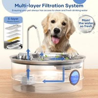 Fontaine à eau pour animaux de compagnie à grande capacité 8L, en acier inoxydable 304 de qualité alimentaire, avec filtre multicouche et circulation d'eau – Offre Spéciale