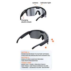 Gafas Inteligentes con Cámara Miccell AI de 8MP, Antivibración, Grabación de Fotos y Vídeos, Traducción en Tiempo Real, Asistente de Voz con IA, <span class=keywords><strong>Audio</strong></span> - Product Image 6