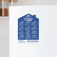 Calendrier magnétique en forme de maison avec logo personnalisé conception de logo personnalisé aimant de réfrigérateur en papier calendrier magnétique de carte de visite d'état réel