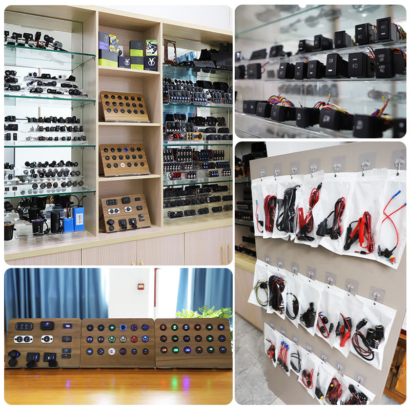 Wholesale 12V-24V Vehicle Switch Lighting Rocker Switch ON-OFF-ON Switch Multi-Colour LED Lighting