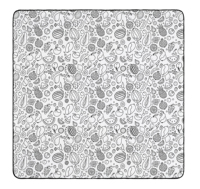 Manta Reutilizable y Lavable para Colorear, 100% Poliéster, Diseño de Líneas de Dibujos Animados, Manta DIY para Graffiti, Forro de Felpa de Cristal y Sherpa
