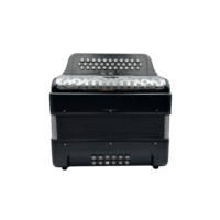 Accordéon diatonique SEASOUND 34 boutons, 12 basses, 3 registres, corps noir mat, grille argentée, boutons argentés, Acordeon JB3412C