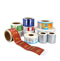 Étiquettes autocollantes personnalisées imprimées, rouleaux d'autocollants en vinyle PET imperméables, étiquettes d'emballage avec logo pour les bouteilles alimentaires et cosmétiques