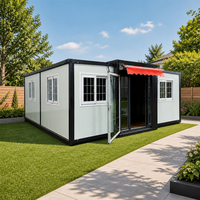 Maison préfabriquée extensible sur mesure de 20 pieds avec 2 chambres, design modulaire durable, toit à pignon et assemblage rapide