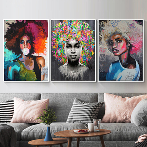 Tableaux d'art mural moderne noir et blanc avec <span class=keywords><strong>femme</strong></span> africaine <span class=keywords><strong>nue</strong></span>, impressions sur toile imperméable écologique pour salon - Product Image 5